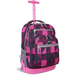 J World 'Sundance' Pink Block 19.5-inch Rolling Backpack with Laptop Sleeve