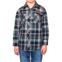 191 Unlimited Boy's Blue Plaid Shirt