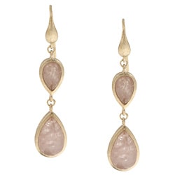 Rivka Friedman 18k Goldplated Rose Quartz Earrings