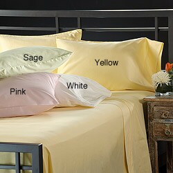 Laura Ashley Solid Cotton 300 Thread Count King-size Sheet Set