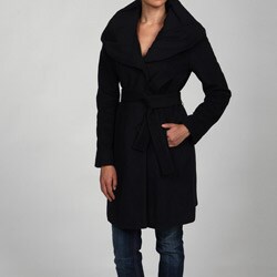 Tahari Women's Wool-blend Shawl Collar Belted Coat