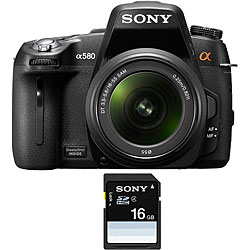 Sony Alpha 580 16.2MP DSLR Camera with 18-55mm Lens and 16GB SDHC Card