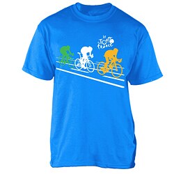 Le Tour de France Boy's 'Poster' Blue Cotton Official T-Shirt