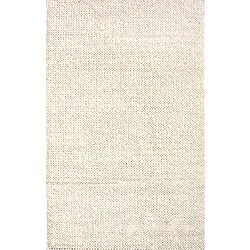 Handmade Braided Alexa Cable White New Zealand Wool Rugs (8' x 10') (Set of 2)