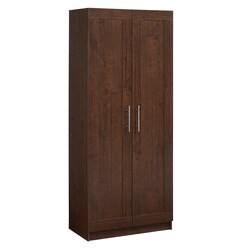 Akadahome Multipurpose Walnut 72-inch Storage Cabinet