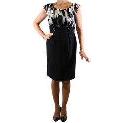 R&M Richards Black/ White Cap Sleeve Dress