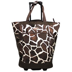 Olympia 20-inch Giraffe-print Top-loading Rolling Shopper Tote