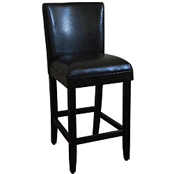 29-inch Luxury Black Faux Leather Barstool
