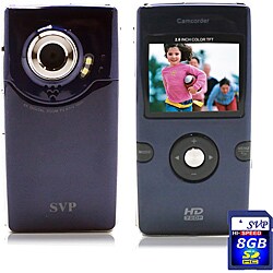SVP HDDV1100 Navy Blue HD Digital Camcorder with 8GB SD Card