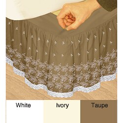 Grand Luxe 'Hike Up Your Skirt' Embroidered Adjustable 17-inch Drop King-size Bedskirt