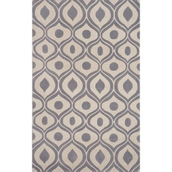 Hand-tufted Modern Waves Grey Rug (8'0