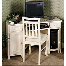 Ivory White-wash Corner Computer Desk by Passport Accent