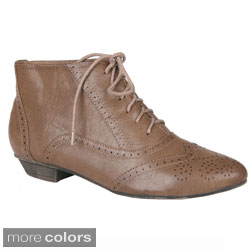 Sweet Beauty Women's 'Robin-02' Oxford Lace-up Ankle Booties