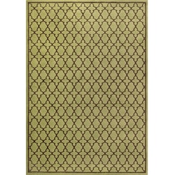 Miramar Green/ Brown Geometric Area Rug (7'10 x 10')