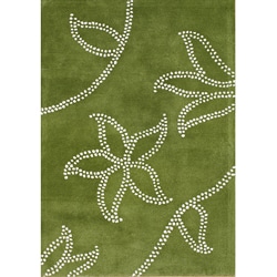 Hand-tufted Floridly Green Wool Rug (8' x 10')