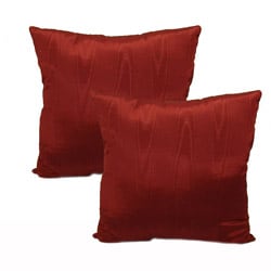 Moire Red Throw Pillows (Set of 2)