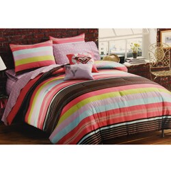 Roxy Summer Stripe Full-size 9-piece Bed in a Bag with Sheet Set