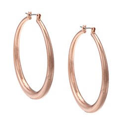 NEXTE Jewelry Rose Goldtone Tapered Round Hoop Earrings