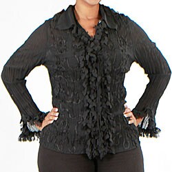 Kaelyn Max Women's Plus Size Heart-Shape Fringe Top 