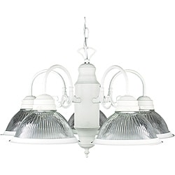 Five-light Textured White Chandelier