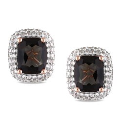 Miadora Pink Silver 6 1/10 ct TGW Multi Gemstone Stud Earrings