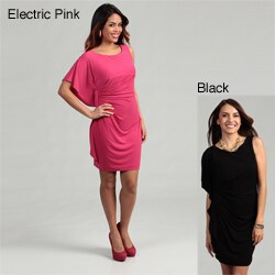 Calvin Klein Women's Ruched Batwing Sleeve Dress