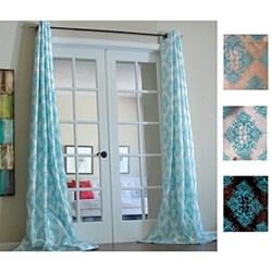 Zarya Grommet Flocked Curtain Panel 96 in