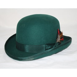 Ferrecci Men's Green Wool Bowler Hat