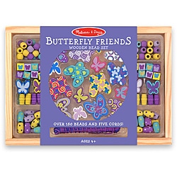 Melissa & Doug Butterfly Friends Wooden Bead Set in Storage Case