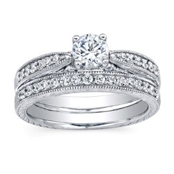 14k White Gold 1ct TDW Diamond Bridal Ring Set (H-I, I2-I3)
