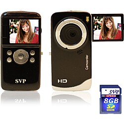 SVP Black High Definiton Digital Camcorder and 8GB SD Card