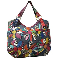 Amerileather Amelia Patchwork Leather Shoulder-strap Tote Bag