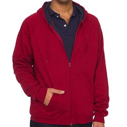 American Apparel Unisex Cranberry/ Navy California Fleece Thermal-lined London Hoodie (X-large)