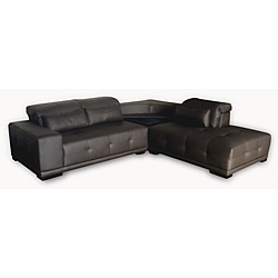 Lauren Dark Brown Leather Sectional Sofa