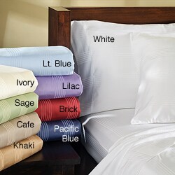 Fresno Stripe Cotton Sateen 400 Thread Count King/ California King Sheet Set