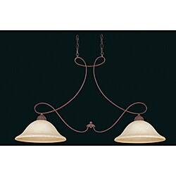 Island 2-light Rubbed Bronze Pendant