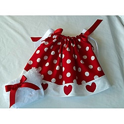 Just Girls Valentine's Dots and Hearts Dress with Ruffle Bloomers