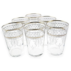 Set of 6 Berber Silver Tea Glasses (Morocco)