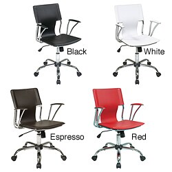 Office Star Dorado Office Chair with Fixed Padded Arms and Chrome Finish