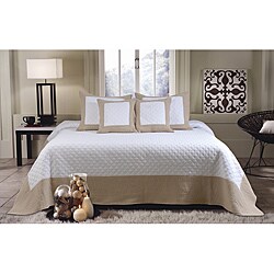 Brentwood Ivory/ Taupe Twin-size Quilted Bedspread Set