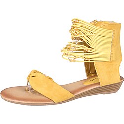 Refresh by Beston Women's 'Tokyo-10' Yellow Gladiator Sandals