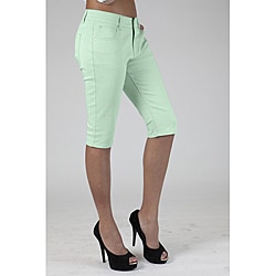 MDZ Junior's June Mint Green Denim Capris