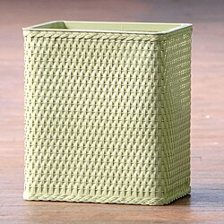 'Carter' Soft Sage Rectangular Woven Wastebasket 