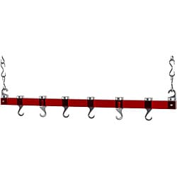 Concept Housewares Red Acrylic Dual Track Ceiling Pot Rack 
