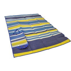 Foldable Blue/ Yellow Striped Travel Mat
