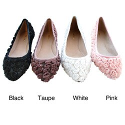 All Black Women's 'Rosebuds' Ballet Flat
