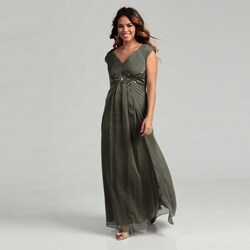 KM Collections Women's Sequin and Pleated Dress