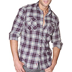 191 Unlimited Men's Purple Plaid Flannel Shirt