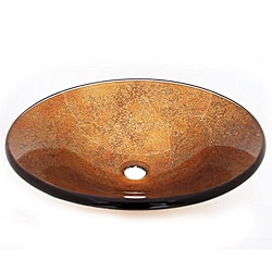 Warm Gold Glass Vessel Sink 