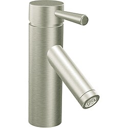 Moen 6100BN Level One-Handle Bathroom Faucet with Drain Assembly Brushed Nickel